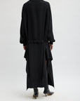 4 PLY SILK LONG SLEEVE DRESS WITH RUFFLE DETAIL
