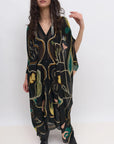 Agave Love Letter Caftan in Black by Rodebjer - Idlewild