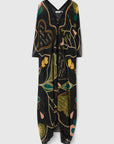 Agave Love Letter Caftan in Black by Rodebjer - Idlewild