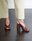 Heeled Sandal in Brown by MM6 Maison Margiela-Shoes-MM6-Idlewild