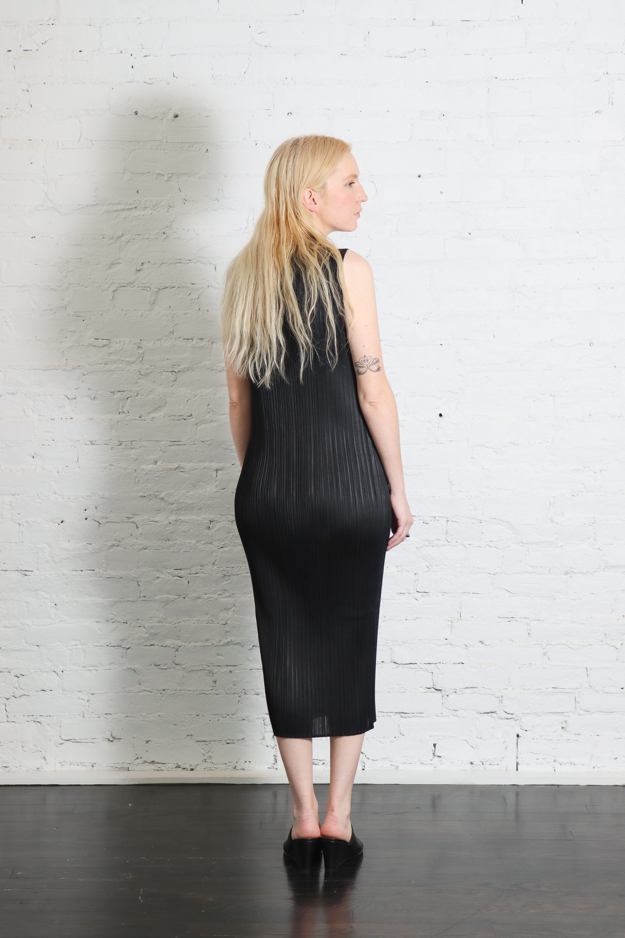 April Monthly Colors Dress in Black by Pleats Please Issey Miyake