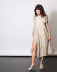 Asymmetric Midi Dress in Sand Shell by Sanctamuerte-SANCTAMUERTE-Idlewild-Cincinnati