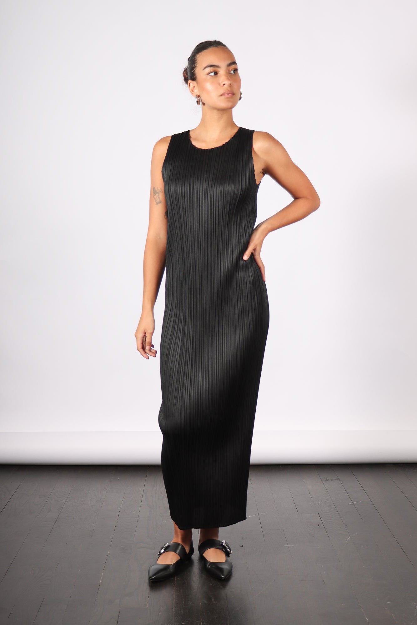 Basics Dress in Black by Pleats Please Issey Miyake Basics Dress in Black by Pleats Please Issey Miyake