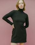 Bellevue Turtleneck Long Sleeve Mini Dress in Black by GIL RODRIGUEZ-Dresses-GIL RODRIGUEZ-Idlewild