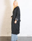 Belted Loose Coat in Black Velvet by Album Di Famiglia-Album Di Famiglia-Idlewild-Cincinnati
