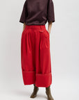 Bio Twill Triple Pleat Pant in Red by Tibi-Tibi-Idlewild-Cincinnati