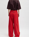 Bio Twill Triple Pleat Pant in Red by Tibi-Tibi-Idlewild-Cincinnati