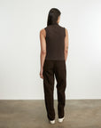 Cashmere Jersey Shell in Dark Brown by Enza Costa-Enza Costa-Idlewild-Cincinnati