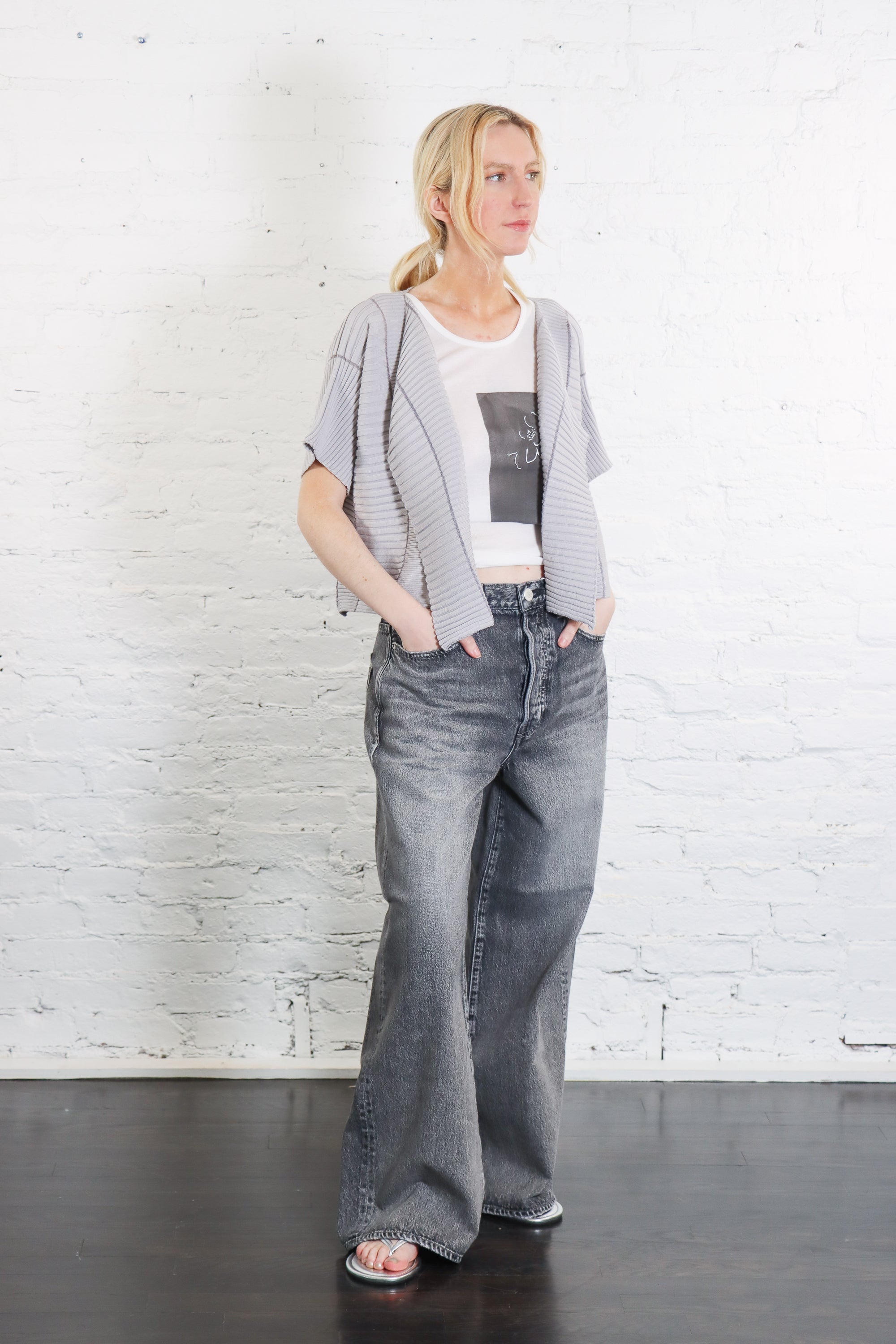 Column Knit Cardigan in Gray by Issey Miyake – Idlewild