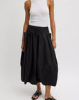 Compact Eco Poplin Pinched Pleat Full Skirt in Black by Tibi-Tibi-Idlewild-Cincinnati