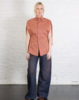 Cotton Poplin Shirt in Terracotta Red by MM6 Maison Margiela-MM6-Idlewild-Cincinnati