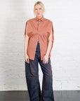 Cotton Poplin Shirt in Terracotta Red by MM6 Maison Margiela-MM6-Idlewild-Cincinnati