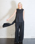 Cozy Flannel Asymmetrical Sleeveless Top in Dark Heather Grey by Tibi-Tibi-Idlewild-Cincinnati