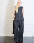 Cozy Flannel Asymmetrical Sleeveless Top in Dark Heather Grey by Tibi-Tibi-Idlewild-Cincinnati