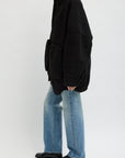 Cozy Fleece Cubic Zipup Bomber in Black by Tibi-Tibi-Idlewild-Cincinnati