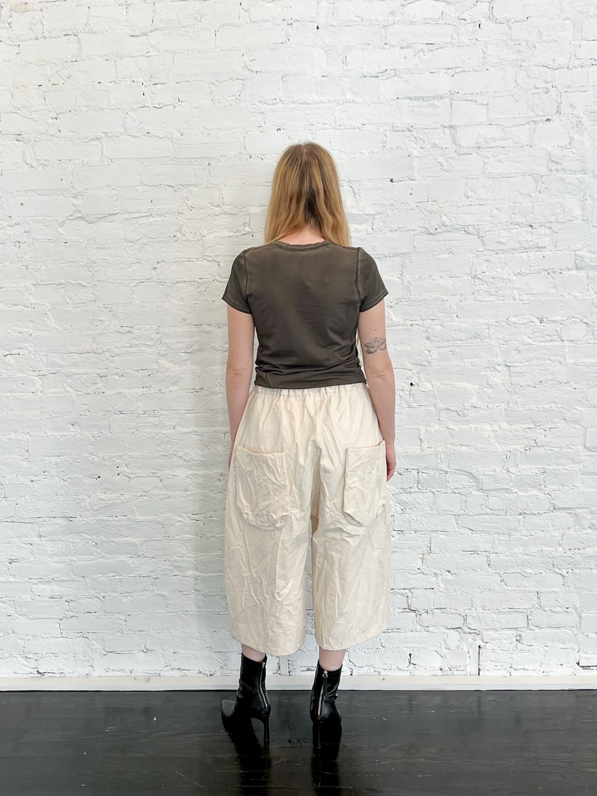 Crash Wide Trousers in Natural by Album Di Famiglia – Idlewild