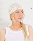 Crochet Net Toque in White by Lauren Manoogian-Lauren Manoogian-Idlewild-Cincinnati