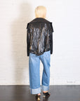 Cropped Asymmetrical Jacket in Crushed Patent Black by Planet-Planet-Idlewild-Cincinnati
