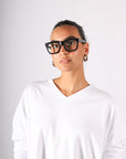 D28 Readers in Gloss Black & Vodka by Caddis-Caddis Eyewear-Idlewild-Cincinnati
