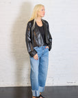 Faux Leather Origami Jacket in Black by Planet-Planet-Idlewild-Cincinnati