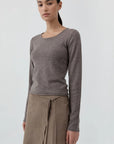 Fine Merino Wool Long Sleeve Top in Vapor by St. Agni-St. Agni-Idlewild-Cincinnati