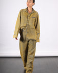 Five Pocket Pants in Yellow Wash by MM6 Maison Margiela