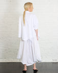 French Terry Cropped Asymmetrical Jacket in White by Planet-Planet-Idlewild-Cincinnati
