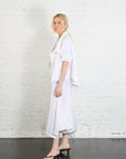 French Terry Cropped Asymmetrical Jacket in White by Planet-Planet-Idlewild-Cincinnati