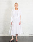 French Terry Cropped Asymmetrical Jacket in White by Planet-Planet-Idlewild-Cincinnati