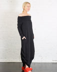 French Terry Curtain Dress in Black by Planet-Planet-Idlewild-Cincinnati