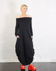 French Terry Curtain Dress in Black by Planet-Planet-Idlewild-Cincinnati