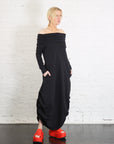 French Terry Curtain Dress in Black by Planet-Planet-Idlewild-Cincinnati