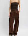 Garment Dyed Silky Cotton Winslow Pull-On Pant in Brown by Tibi-Tibi-Idlewild-Cincinnati