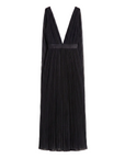 Pleated Sheer Silk Dress in Black by Calle Evans