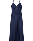 Silk Slip Gown in Navy by Calle Evans