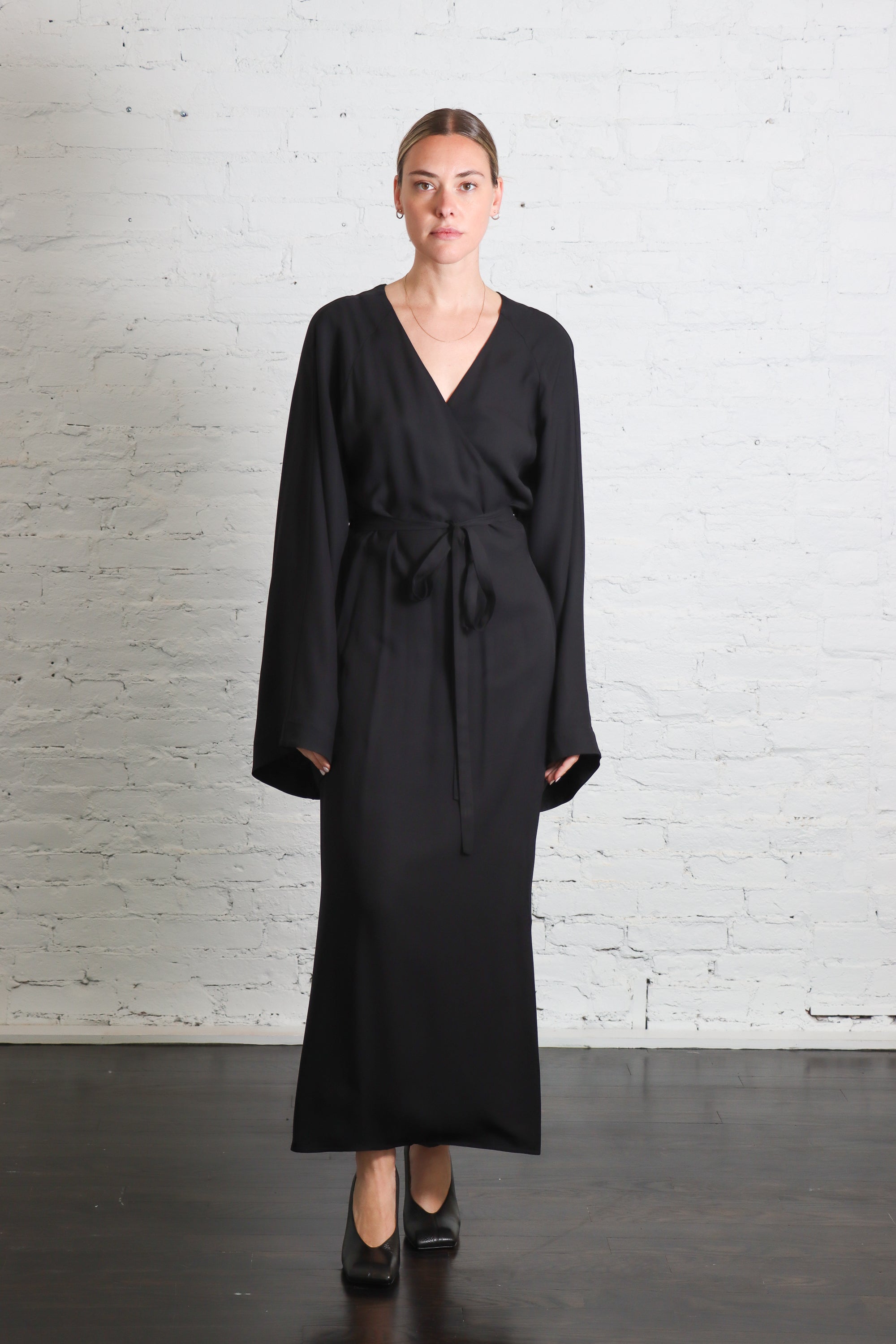 Icaria Wrap Dress in Black by Rodebjer