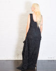 Tank Top Maxi Dress with Side Panel Detail in Black by A.W.A.K.E. Mode