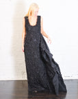 Tank Top Maxi Dress with Side Panel Detail in Black by A.W.A.K.E. Mode