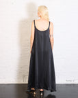 Sateen Slip Dress in Black by Planet