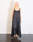 Sateen Slip Dress in Black by Planet