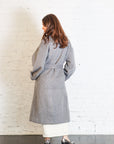 Tall Collar Long Wool Coat in Light Grey by 7115 by Szeki