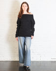 Felt Off Shoulder Top in Black by Lauren Manoogian
