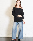 Felt Off Shoulder Top in Black by Lauren Manoogian
