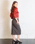 Suede Skirt in Slate by Lauren Manoogian
