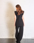 Double Knit Shoulder Bodice in Black by Lauren Manoogian