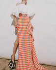 Knitted Fitted Maxi Skirt in Red by A.W.A.K.E. Mode-A.W.A.K.E. Mode-Idlewild-Cincinnati