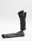 Lambskin Rabbit Lined Fingerless Gloves in Black by Gloves Forino 1899-Gloves Forino 1899-Idlewild-Cincinnati