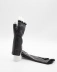 Lambskin Rabbit Lined Fingerless Gloves in Black by Gloves Forino 1899-Gloves Forino 1899-Idlewild-Cincinnati