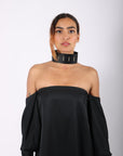Liberta Bars Choker in Black by Aumorfia-Aumorfia-Idlewild-Cincinnati