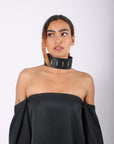 Liberta Bars Choker in Black by Aumorfia-Idlewild
